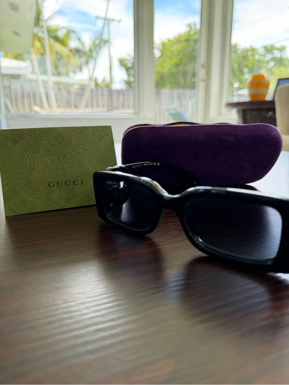 Gucci Black Women's GG1325S Logo-Arm Sunglasses